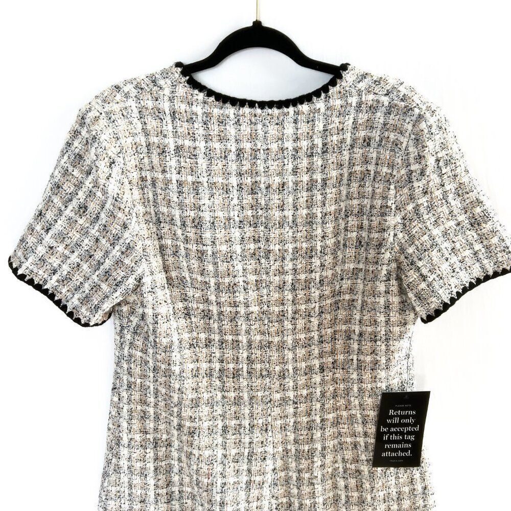 NWT Tuckernuck Pomander Place White Black Tweed Josephine Dress Large - Picture 13 of 15